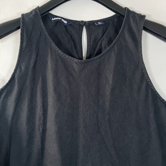 Lands' End Linen Dress XL 18 Sleeveless Shift Resort Beachy Lagenlook Minimal - Picture 2 of 9